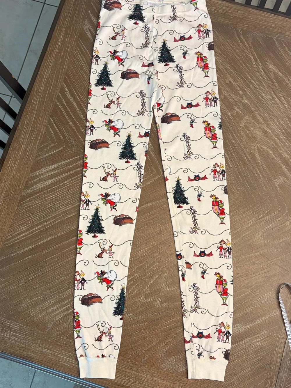 Hannah Anderson Kids Cream Christmas Grinch Pajama Set - Long Sleeve Top & Pants